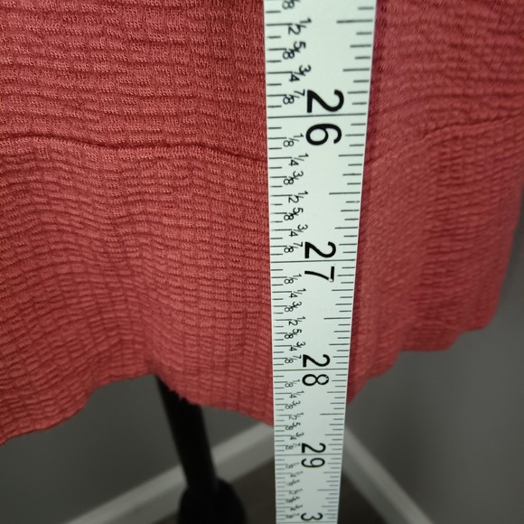 Adrianna Papell Shirt Womens Small Pink Sand Textured V Neck Short Sleeve Top - Picture 11 of 11